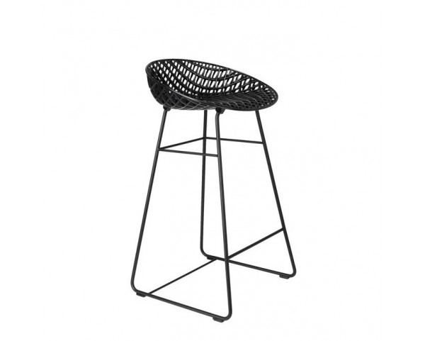 Barová stolička Smatrik Outdoor, čierna/čierna