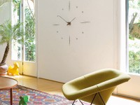 Clock MIXTO-n chrome-plated with wooden handles Ø 125-155 cm - 2
