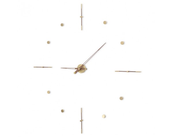 Clock MIXTO-g brass with wooden hands Ø 125-155 cm