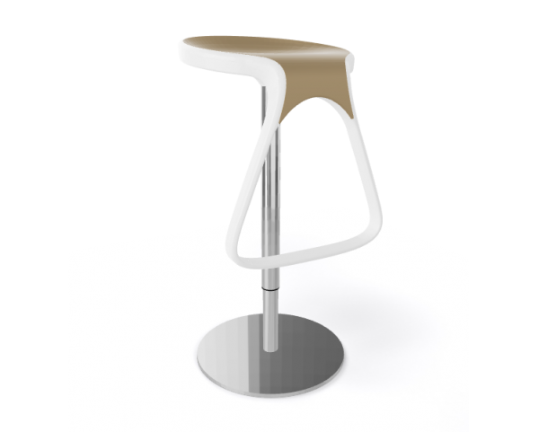 Bar chair OCTO - white/beige/chrome