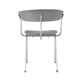 Židle OFFICINA - šedá s galvanizovanou podnoží