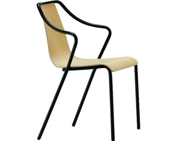 OLA chair, wooden seat with armrests
