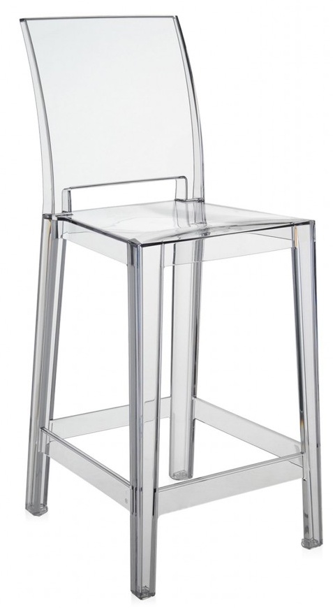 Levně Kartell - Barová židle One More Please nízká, transparentní