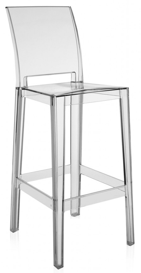 Levně Kartell - Barová židle One More Please vysoká, transparentní