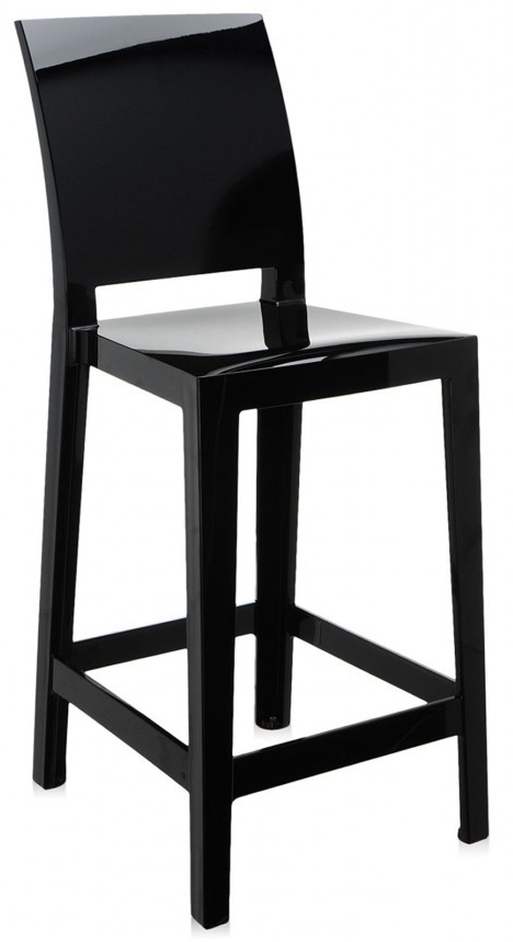 Levně Kartell - Barová židle One More Please nízká, černá