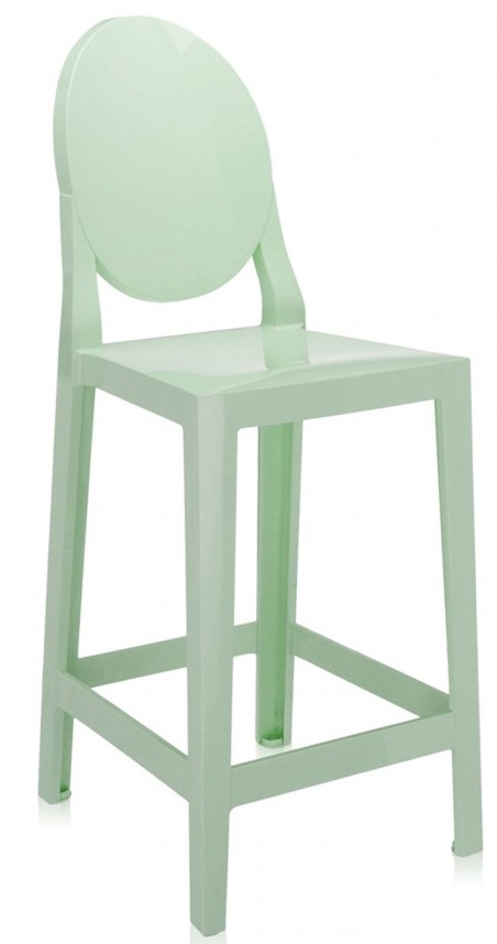 Levně Kartell - Barová židle One More nízká, transparentní