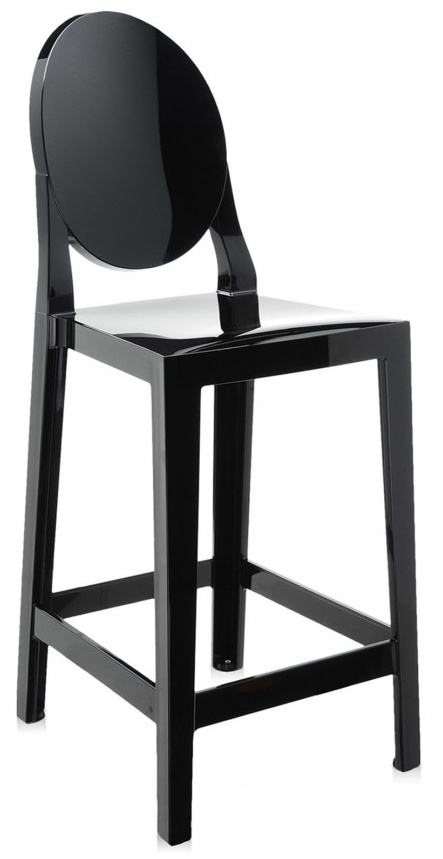 Levně Kartell - Barová židle One more vysoká, černá