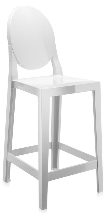 Levně Kartell - Barová židle One More vysoká, bílá