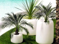 Self-watering planter ORGANIC Redonda 51x40 - white - 2