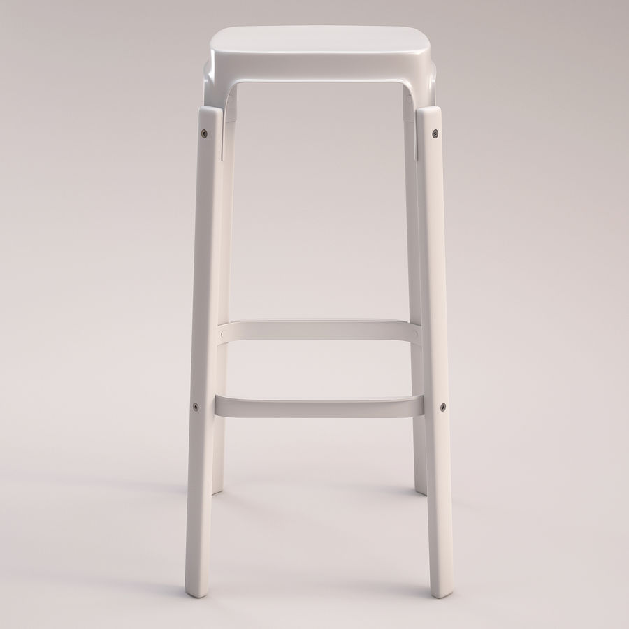 Levně MAGIS - Barová židle STEELWOOD STOOL vysoká - bílá