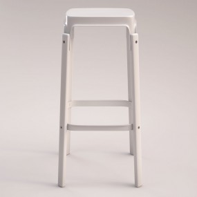 Vysoká barová stolička STEELWOOD STOOL - biela