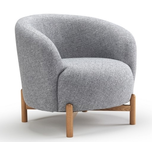Levně KRAGELUND Furniture - Křeslo GRAN s dřevěnou podnoží