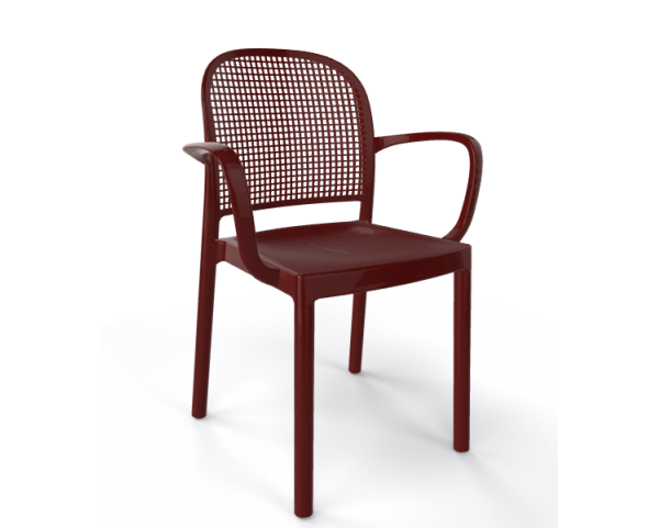 Chair PANAMA with armrests, brown