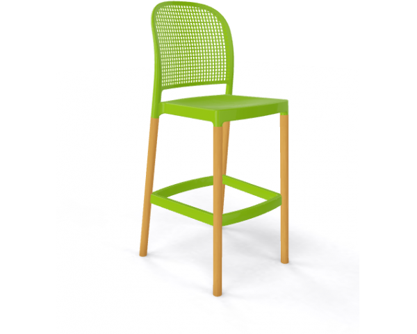 Bar chair PANAMA BL - high, green/beech
