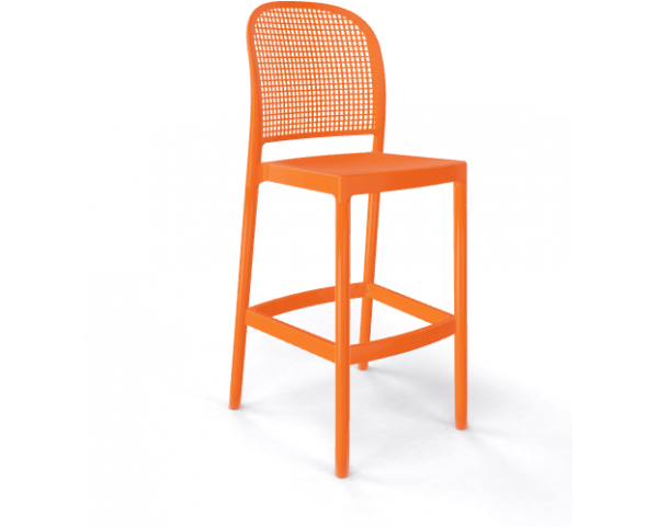 Bar chair PANAMA - high, orange