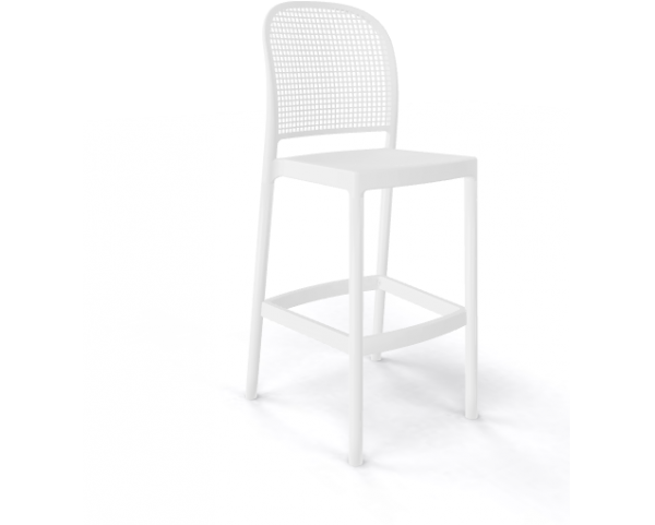 Barová židle PANAMA - vysoká, bílá