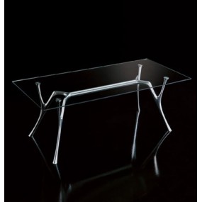 Stůl PEGASO se skleněnou obdélnikovou deskou - různé velikosti