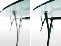 Stôl PEGASO so sklenenou doskou - oválny - 3