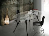 Stôl PEGASO so sklenenou doskou - oválny - 2