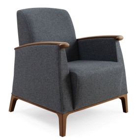 Armchair MAMY 57-63/1 with wooden armrests