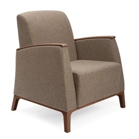 Armchair MAMY 57-64/1 with wooden armrests