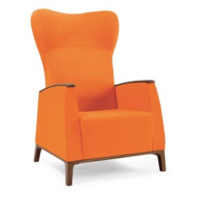 Armchair MAMY 57-64/3 with wooden armrests