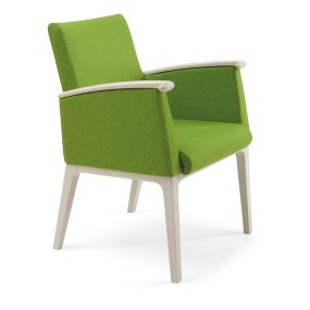 Armchair MAMY 61-13/5F with wooden armrests