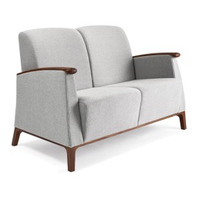Sofa MAMY 57-93/1 with wooden armrests - two-seater