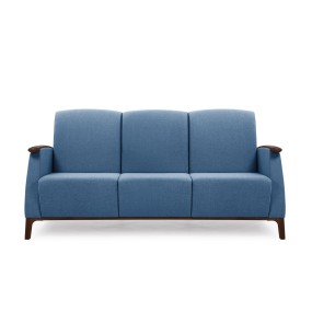 Sofa MAMY 57-103/1 with wooden armrests - three-seater
