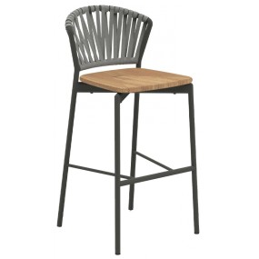 Barová stolička PIPER s dreveným sedadlom