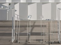 Vysoká barová stolička PORTOFINO - biela - 2