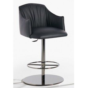 Barová stolička BLOSSOM s kruhovou podnožou a operadlami