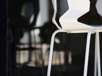 Barová židle PRODIGE - nízká, bílá/chrom - 2