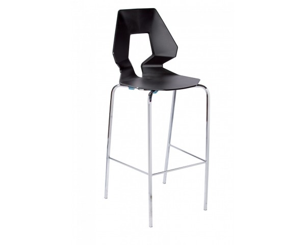 Barová stolička PRODIGE - nízka, čierna/chróm