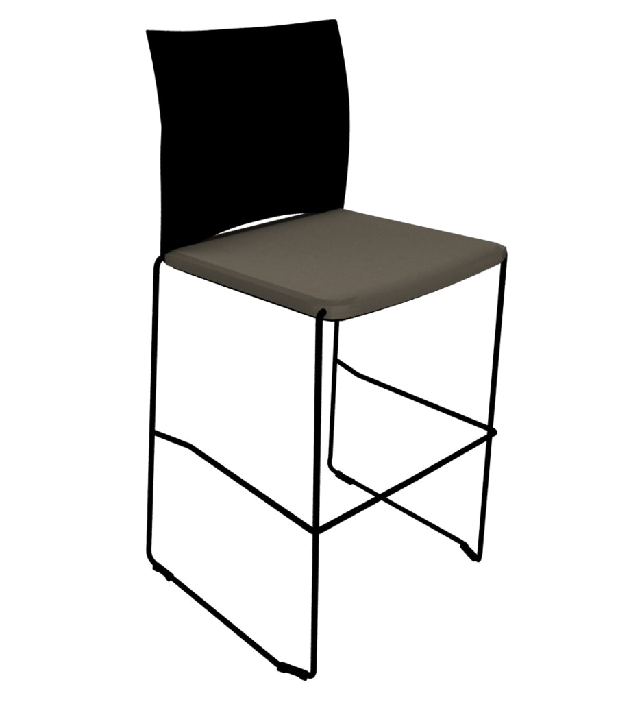 Levně ProfiM - Barová židle ARIZ 560CV s plastovým opěrákem a ližinovou podnoží