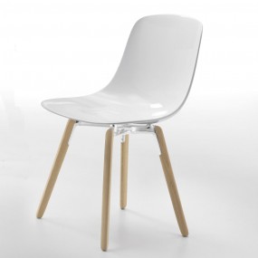 PURE LOOP MONO chair with wooden base