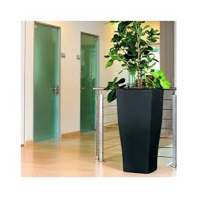 Design planter QUADRUM, 51 x 51 x 100 cm - black