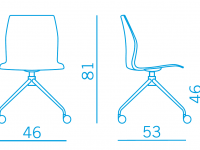 Židle KALEA otočná s kolečky čalouněná - 2