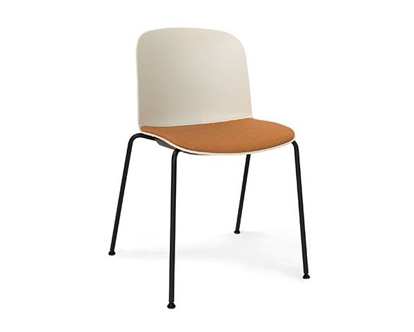 RELIEF chair with upholstered seat and metal base