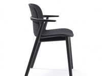 Židle RELIEF čalouněná s dřevěnou podnoží a područkami - 3