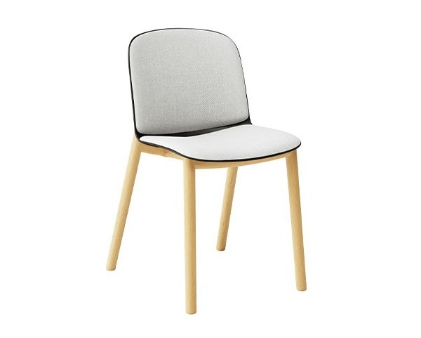 RELIEF chair upholstered with wooden base