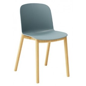 RELIEF chair with wooden base
