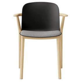 RELIEF chair with upholstered seat and armrests