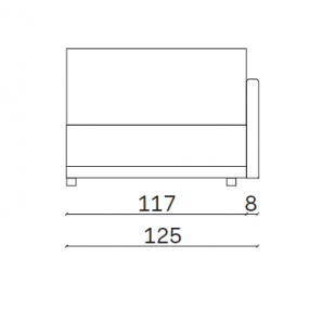 Prvek modulové sestavy Mac s polštáři 125x110x85 cm - pravý D14327