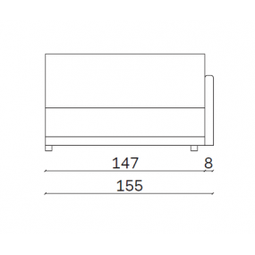 Prvek modulové sestavy Mac 155x95x85 cm pravý D14349