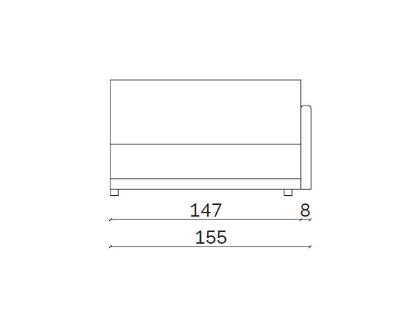 Prvek modulové sestavy Mac 155x95x85 cm pravý D14349
