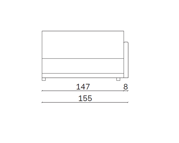 Prvek modulové sestavy Mac 155x110x85 cm - pravý D14309