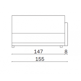 Prvek modulové sestavy Mac s polštáři 155x110x85 cm - pravý D14329