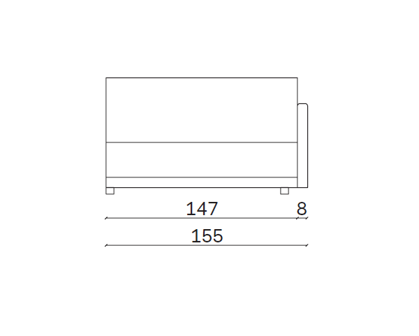 Prvek modulové sestavy Mac s polštáři 155x110x85 cm - pravý D14329