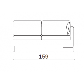 Reef sofa - width 159 cm - right